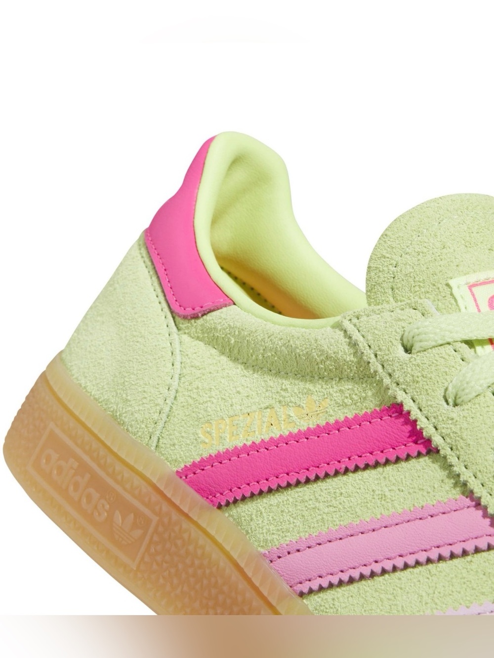 adidas Women’s Light Green and Pink Suede Sneakers - Picture 6 of 6